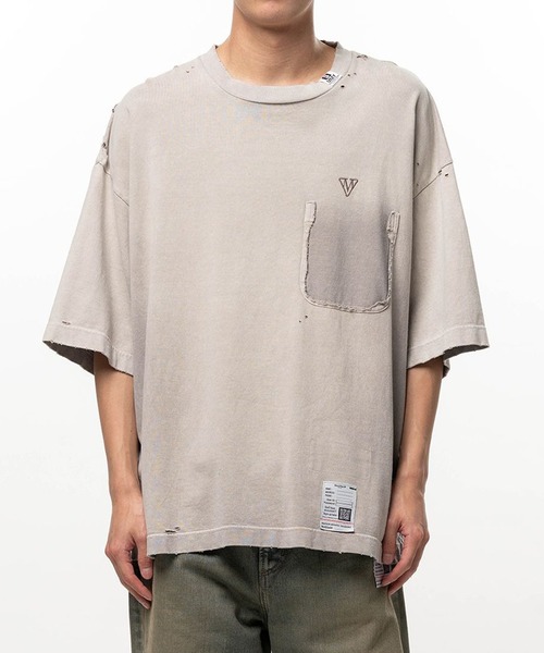 Maison MIHARA YASUHIRO(メゾンミハラヤスヒロ)の「【MIHARAYASUHIRO/ミハラヤスヒロ】SUN FADED TEE(Tシャツ/カットソー・メンズ・ベージュ/ブラック・48/46/44)」の1枚目の写真