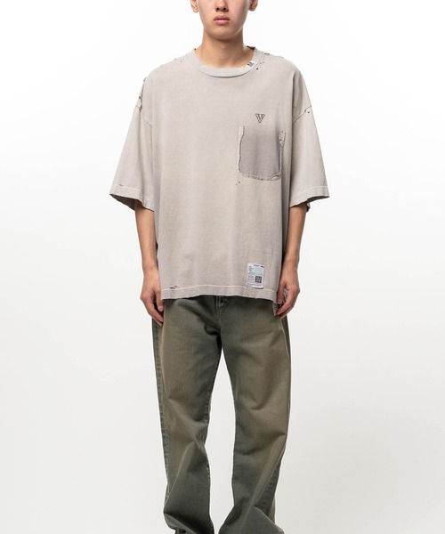 Maison MIHARA YASUHIRO(メゾンミハラヤスヒロ)の「【MIHARAYASUHIRO/ミハラヤスヒロ】SUN FADED TEE(Tシャツ/カットソー・メンズ・ベージュ/ブラック・48/46/44)」の9枚目の写真
