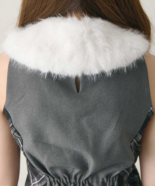 Belle Charme(ベルシャルム)の「【Belle Charme】Ribbon Fur Collar Onepiece(ワンピース・レディース・ブラック/チャコールグレー/ブラウン・FREE)」の19枚目の写真