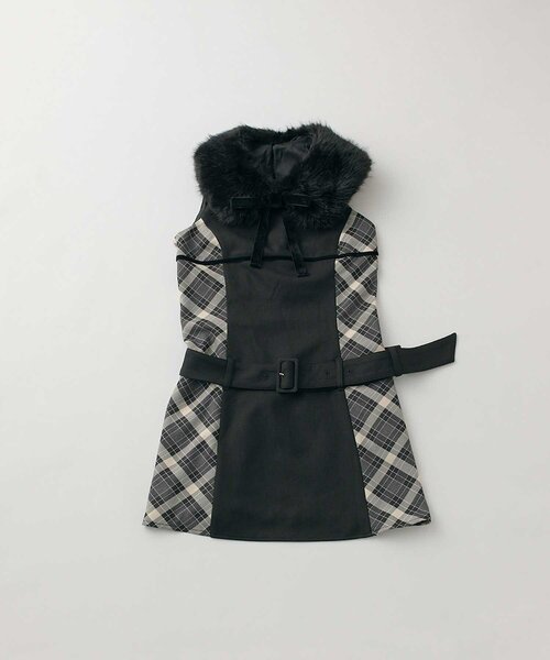 Belle Charme(ベルシャルム)の「【Belle Charme】Ribbon Fur Collar Onepiece(ワンピース・レディース・ブラック/チャコールグレー/ブラウン・FREE)」の10枚目の写真