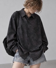 【ciao】ルーズシルエット オーバーサイズ とろみシャツ 柄シャツ