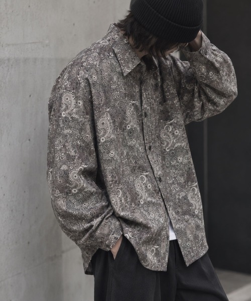 CIAO(チャオ)の「【ciao】ルーズシルエット オーバーサイズ とろみシャツ 柄シャツ(シャツ/ブラウス・レディース・ベージュ系その他/ブラック系その他/ブラック×イエロー/オリーブ/カーキブラウン/ホワイト系その他2/ブラック×ホワイト/ブラウン系その他/ホワイト系その他/ブラック/アッシュグレー/ブラック×ブルー・L/M)」の11枚目の写真