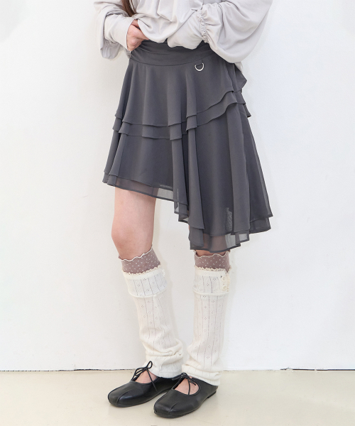 ILLIGO(イリゴ)の「シアーアンバランススカート チャコール(スカート・レディース・その他・SMALL/MEDIUM)」の1枚目の写真