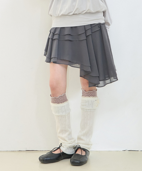 ILLIGO(イリゴ)の「シアーアンバランススカート チャコール(スカート・レディース・その他・SMALL/MEDIUM)」の2枚目の写真