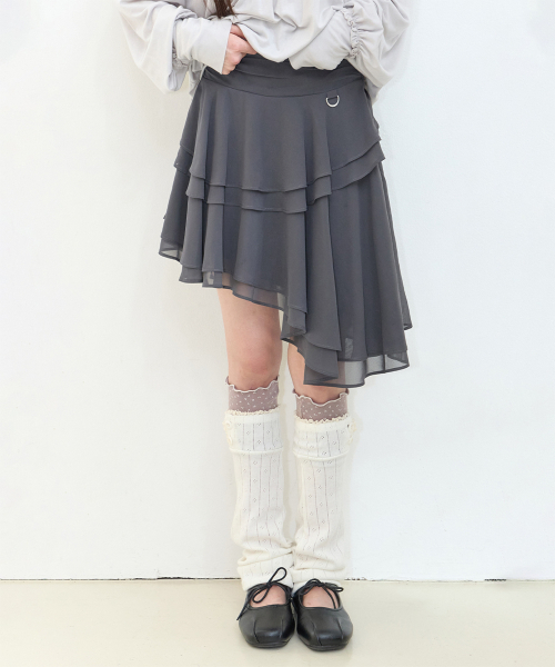 ILLIGO(イリゴ)の「シアーアンバランススカート チャコール(スカート・レディース・その他・SMALL/MEDIUM)」の3枚目の写真