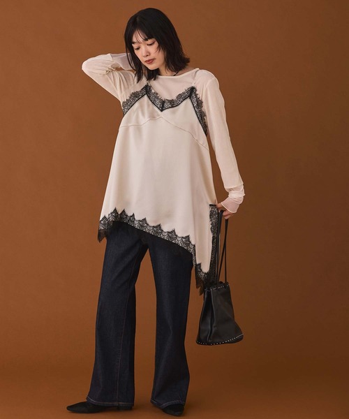 SOMETHING（サムシング）の「ＬＩＳＡレースＵＰワイド（デニムパンツ・レディース・ネイビー系・S/M）」の22枚目の写真