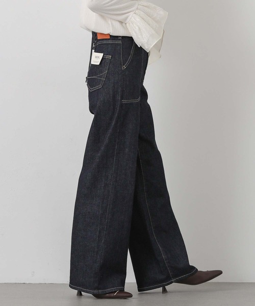 SOMETHING（サムシング）の「ＬＩＳＡレースＵＰワイド（デニムパンツ・レディース・ネイビー系・S/M）」の6枚目の写真