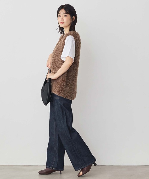 SOMETHING（サムシング）の「ＬＩＳＡレースＵＰワイド（デニムパンツ・レディース・ネイビー系・S/M）」の13枚目の写真