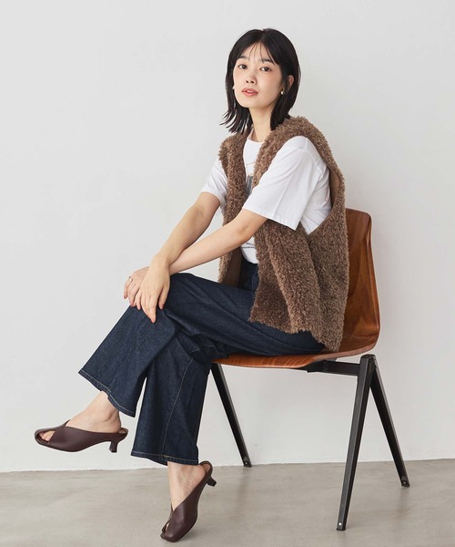 SOMETHING（サムシング）の「ＬＩＳＡレースＵＰワイド（デニムパンツ・レディース・ネイビー系・S/M）」の17枚目の写真