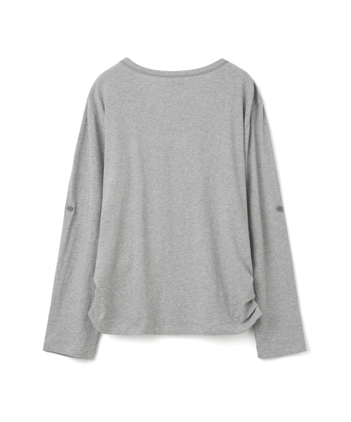 MILLO WOMEN（ミロウーマン）の「ボタンラップTシャツ [メランジ グレー]（Tシャツ/カットソー・レディース・その他・ONE SIZE）」の4枚目の写真