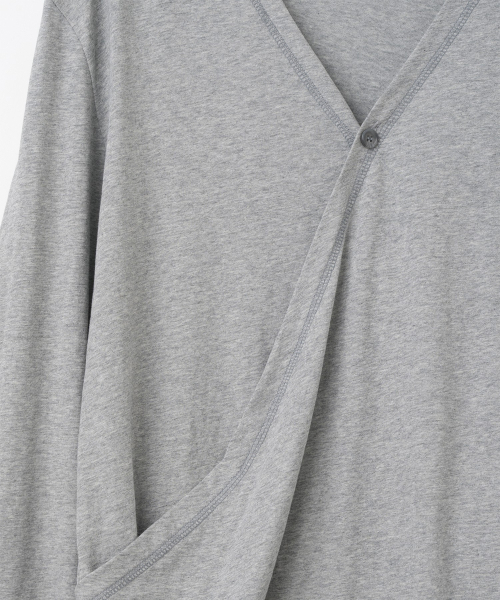 MILLO WOMEN（ミロウーマン）の「ボタンラップTシャツ [メランジ グレー]（Tシャツ/カットソー・レディース・その他・ONE SIZE）」の7枚目の写真