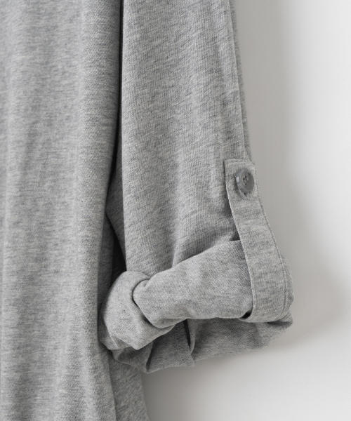 MILLO WOMEN（ミロウーマン）の「ボタンラップTシャツ [メランジ グレー]（Tシャツ/カットソー・レディース・その他・ONE SIZE）」の9枚目の写真