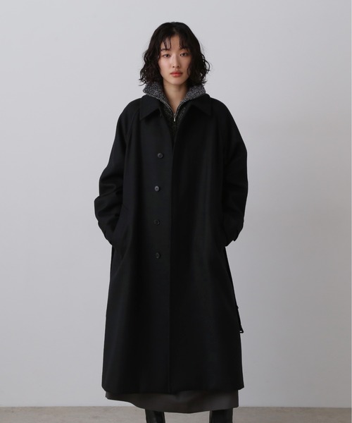 YLEVE(イレーヴ)の「YLEVE / SUPER100'S WOOL MELTON COAT(ダウンジャケット/コート・レディース・ブラック/ベージュ・0/1/2)」の2枚目の写真