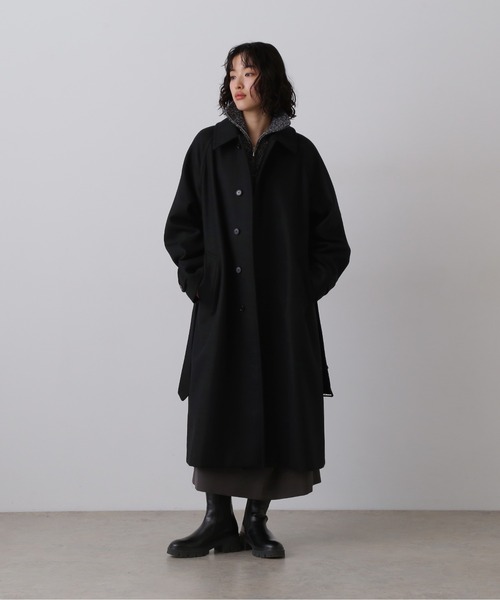 YLEVE(イレーヴ)の「YLEVE / SUPER100'S WOOL MELTON COAT(ダウンジャケット/コート・レディース・ブラック/ベージュ・0/1/2)」の3枚目の写真