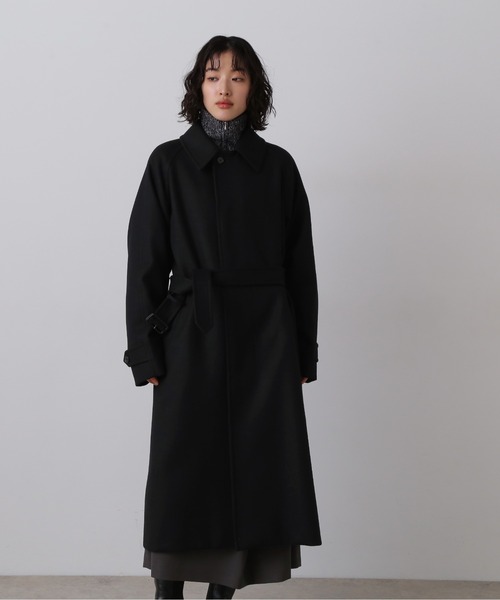 YLEVE(イレーヴ)の「YLEVE / SUPER100'S WOOL MELTON COAT(ダウンジャケット/コート・レディース・ブラック/ベージュ・0/1/2)」の4枚目の写真