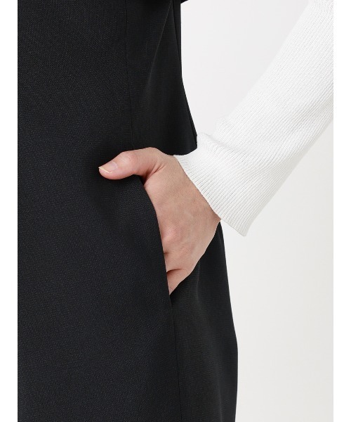 SUIT SQUARE(スーツスクエア)の「CHANTOWA/コンビネゾン/ウォッシャブル/シャドーグレンチェック(サロペット/オーバーオール・レディース・ネイビー/ブラウン・38)」の9枚目の写真