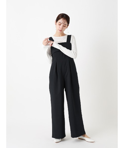 SUIT SQUARE(スーツスクエア)の「CHANTOWA/コンビネゾン/ウォッシャブル/シャドーグレンチェック(サロペット/オーバーオール・レディース・ネイビー/ブラウン・38)」の12枚目の写真