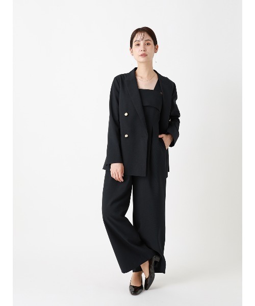 SUIT SQUARE(スーツスクエア)の「CHANTOWA/コンビネゾン/ウォッシャブル/シャドーグレンチェック(サロペット/オーバーオール・レディース・ネイビー/ブラウン・38)」の14枚目の写真