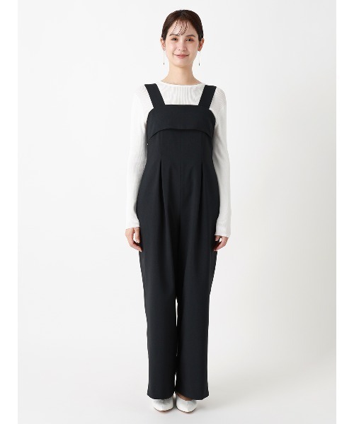 SUIT SQUARE(スーツスクエア)の「CHANTOWA/コンビネゾン/ウォッシャブル/シャドーグレンチェック(サロペット/オーバーオール・レディース・ネイビー/ブラウン・38)」の5枚目の写真