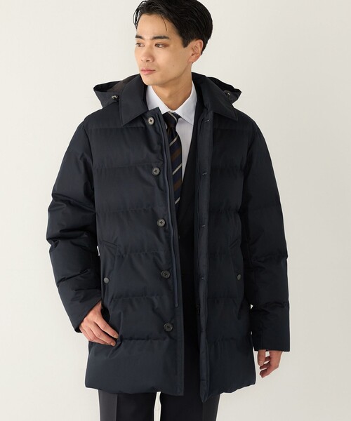 SHIPS Colors(シップス カラーズ)の「〈撥水・防風・防花粉〉All Weather Tex ウール調 中綿 ダウン ジャケット◆(ダウンジャケット/コート・メンズ・ダークグレー/ネイビー・MEDIUM/LARGE/X-LARGE)」の2枚目の写真