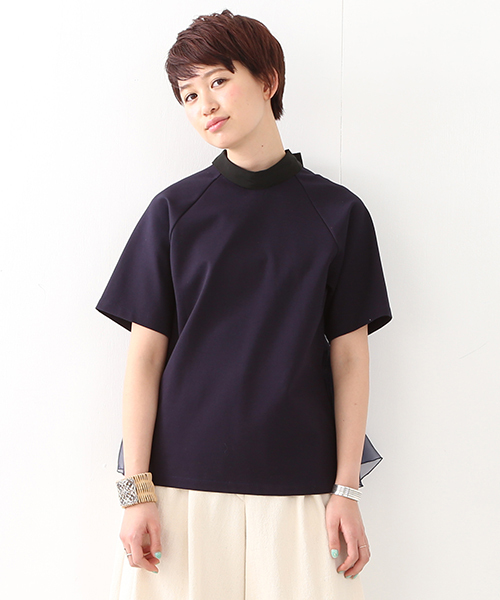 NON TOKYO（ノントーキョー）の「NON TOKYO×Ray BEAMS / 別注 リボンフリル Tシャツ（Tシャツ/カットソー・レディース・ネイビー・ONE SIZE）」の8枚目の写真
