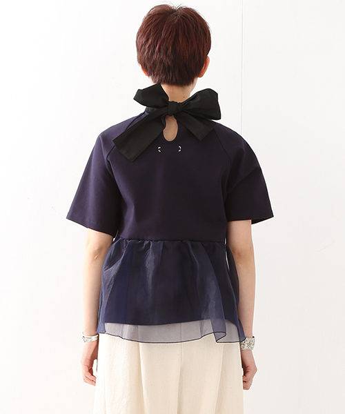 NON TOKYO（ノントーキョー）の「NON TOKYO×Ray BEAMS / 別注 リボンフリル Tシャツ（Tシャツ/カットソー・レディース・ネイビー・ONE SIZE）」の10枚目の写真