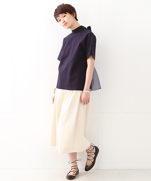 NON TOKYO（ノントーキョー）の「NON TOKYO×Ray BEAMS / 別注 リボンフリル Tシャツ（Tシャツ/カットソー・レディース・ネイビー・ONE SIZE）」の11枚目の写真