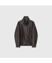レザー ハイネック ジャンパー_ブラウン / LEATHER HIGH NECK JUMPER_BROWN