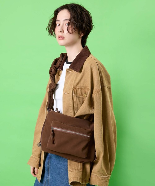 CONTROL FREAK / CTFK(コントロールフリーク)の「CONTROL FREAK / CTFK(コントロールフリーク)PUギャザークロスボディバッグ(ショルダーバッグ・レディース・アイボリー/ブラック/ブラウン・FREE)」の3枚目の写真