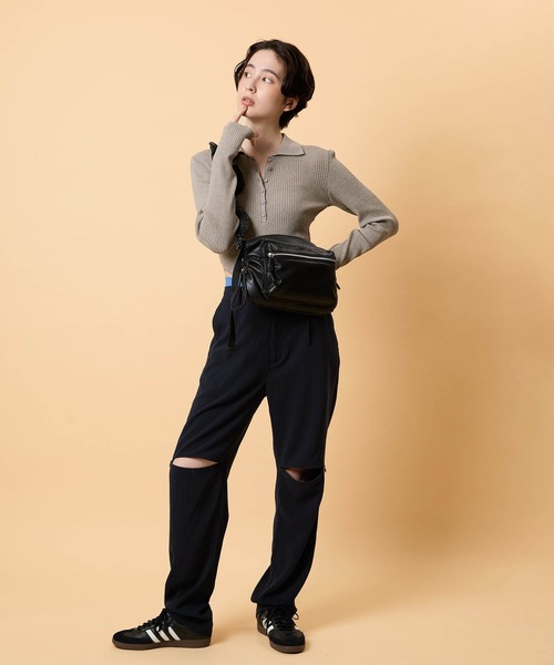 CONTROL FREAK / CTFK(コントロールフリーク)の「CONTROL FREAK / CTFK(コントロールフリーク)PUギャザークロスボディバッグ(ショルダーバッグ・レディース・アイボリー/ブラック/ブラウン・FREE)」の16枚目の写真