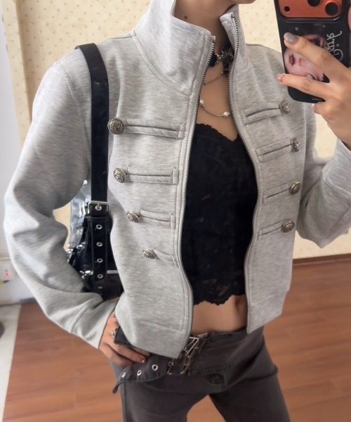 FLINEA(フリネア)の「ナポレオンジャケット(その他アウター・レディース・グレー・FREE)」の4枚目の写真
