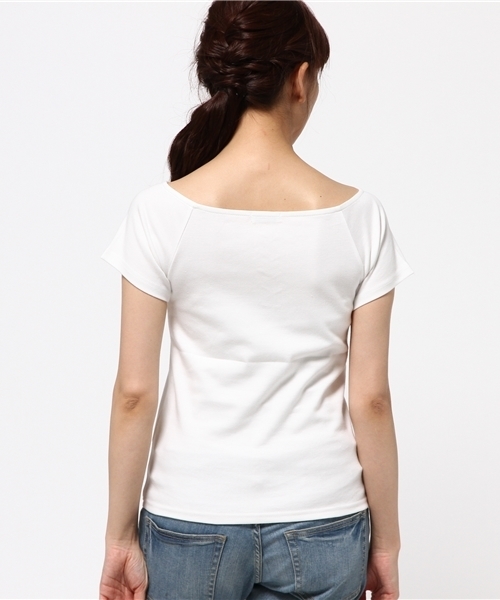 GYDA(ジェイダ)の「フロントレースアップオフショルTOPS(Tシャツ/カットソー・レディース・ホワイト/グレー/その他/ブラック・FREE)」の7枚目の写真