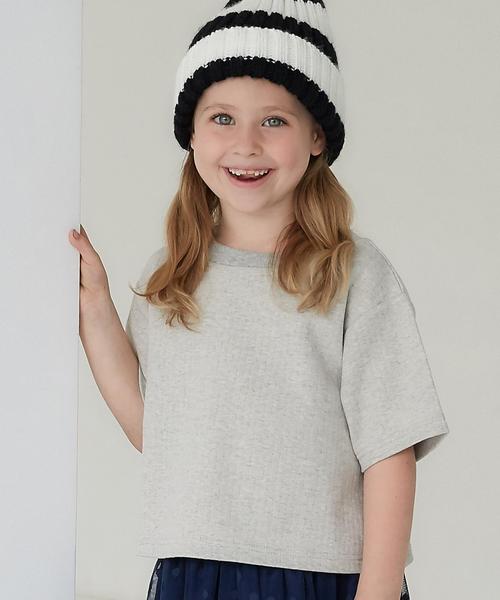 green label relaxing（グリーンレーベルリラクシング）の「ハリヌキポンチ 5L プルオーバー◆（Tシャツ/カットソー・キッズ・オフホワイト/グレー・95/105/115/125）」の2枚目の写真