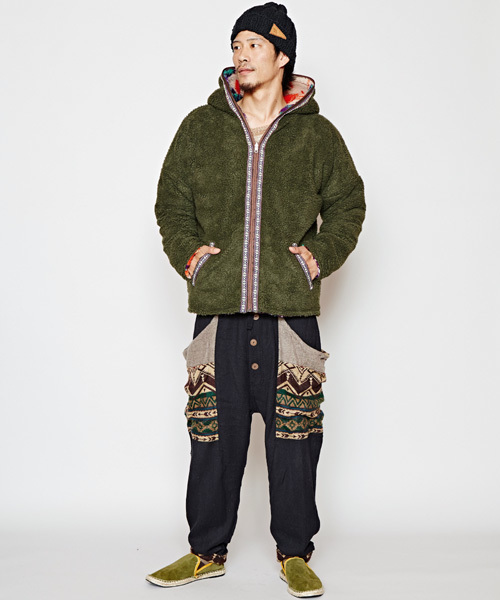 チャイハネ（チャイハネ）の「【チャイハネ】アリゾナMEN'Sフードジャケット（リバーシブル）（その他アウター・メンズ・ベージュ/ターコイズブルー/レッド・FREE）」の15枚目の写真