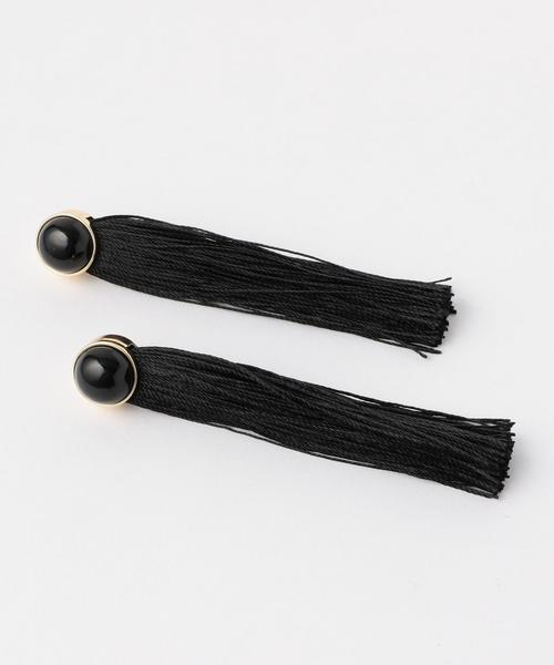 Another Edition（アナザーエディション）の「ビッグフリンジイヤリング/AEBFC Big FRNG ER（イヤリング・レディース・ブラック/ピンク・FREE）」の2枚目の写真