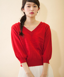 OLIVE des OLIVE | ★スカラップＶプルオーバー(ニット/セーター)