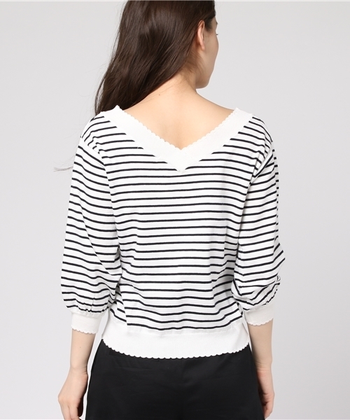 OLIVE des OLIVE（オリーブデオリーブ）の「★スカラップＶプルオーバー（ニット/セーター・レディース・その他/ピンク/レッド/イエロー/オフホワイト・FREE）」の8枚目の写真