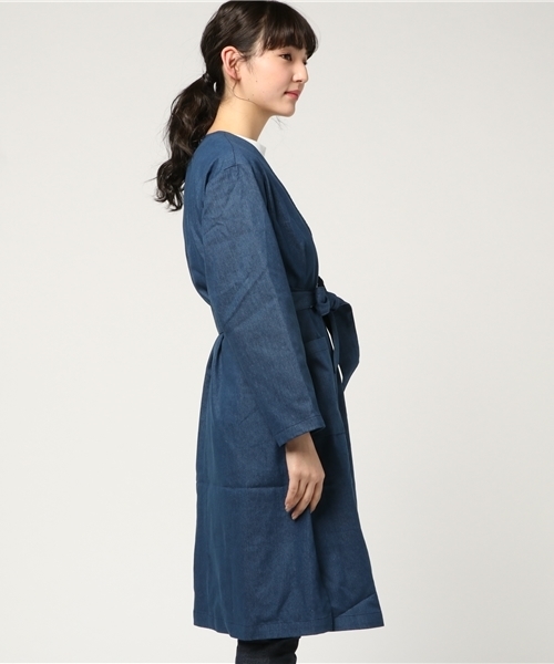 PAGEBOY（ページボーイ）の「ノーカラーガウン（ノーカラージャケット・レディース・ブルー・FREE）」の3枚目の写真