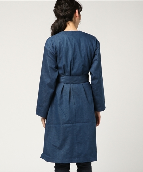 PAGEBOY（ページボーイ）の「ノーカラーガウン（ノーカラージャケット・レディース・ブルー・FREE）」の4枚目の写真