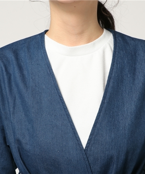 PAGEBOY（ページボーイ）の「ノーカラーガウン（ノーカラージャケット・レディース・ブルー・FREE）」の5枚目の写真
