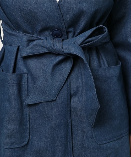 PAGEBOY（ページボーイ）の「ノーカラーガウン（ノーカラージャケット・レディース・ブルー・FREE）」の9枚目の写真