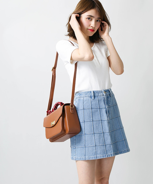 WEGO（ウィゴー）の「WEGO/リメイクワークAラインスカート（デニムスカート・レディース・マルチ/ライトインディゴブルー/マスタード/その他1/ブルー系その他/ダークオレンジ・FREE）」の2枚目の写真