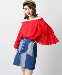 WEGO | WEGO/リメイクワークAラインスカート(デニムスカート)