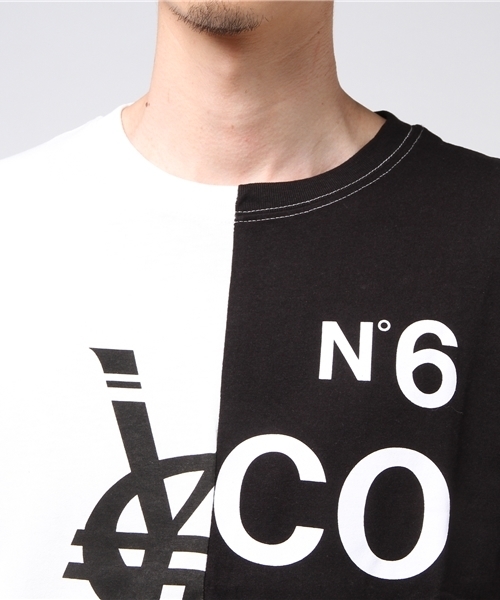 A.S.M（エーエスエム）の「切替パロディーTシャツ（Tシャツ/カットソー・メンズ・ブラック×ブルー/ホワイト×ブラック・48/50）」の5枚目の写真