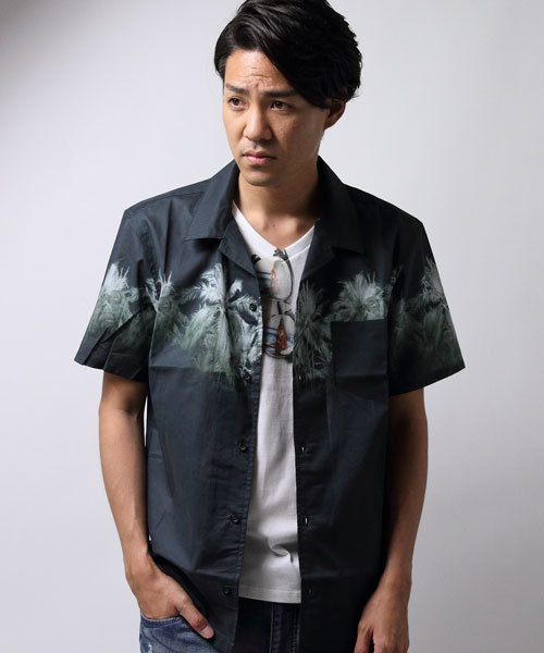 JACKROSE（ジャックローズ）の「グラデリゾートシャツ（シャツ/ブラウス・メンズ・ブルー/グリーン/ブラック・L/M）」の2枚目の写真