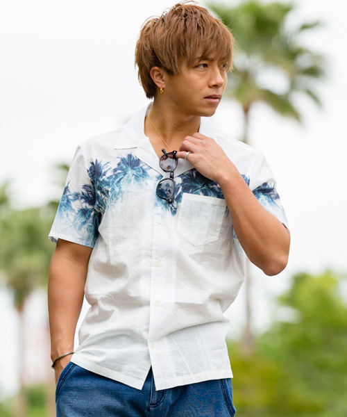 JACKROSE（ジャックローズ）の「グラデリゾートシャツ（シャツ/ブラウス・メンズ・ブルー/グリーン/ブラック・L/M）」の19枚目の写真
