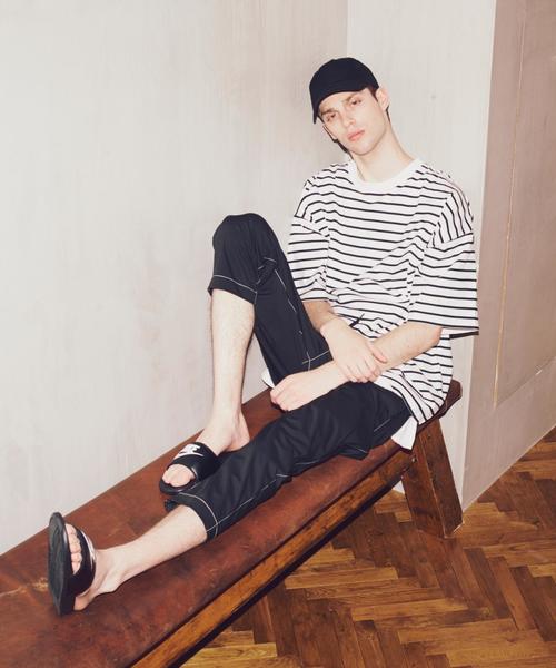 MONKEY TIME(モンキータイム)の「<monkey time> BORDER WIDE TEE/Tシャツ ◆(Tシャツ/カットソー・メンズ・ホワイト/ブラック・SMALL/LARGE/X-LARGE/MEDIUM)」の3枚目の写真