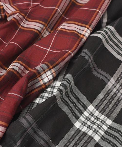 Khaju（カージュ）の「Khaju:チェックビッグシャツ（シャツ/ブラウス・レディース・ブラック/ワイン・ONE SIZE）」の7枚目の写真