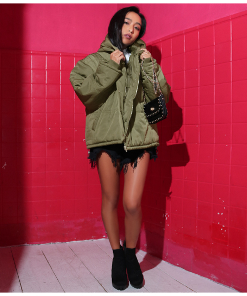 ANAP(アナップ)の「ショールフード中綿ジャケット(その他アウター・レディース・カーキ/ブラック/レッド・FREE)」の17枚目の写真