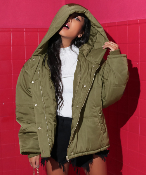 ANAP(アナップ)の「ショールフード中綿ジャケット(その他アウター・レディース・カーキ/ブラック/レッド・FREE)」の22枚目の写真